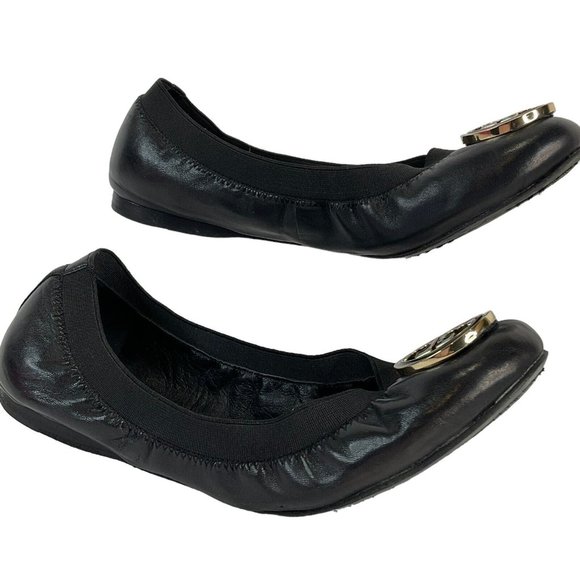 Tory Burch Shoes Womens Size 7.5 Black Caroline Mestico Slipper Soft Calf Flat - Picture 4 of 16